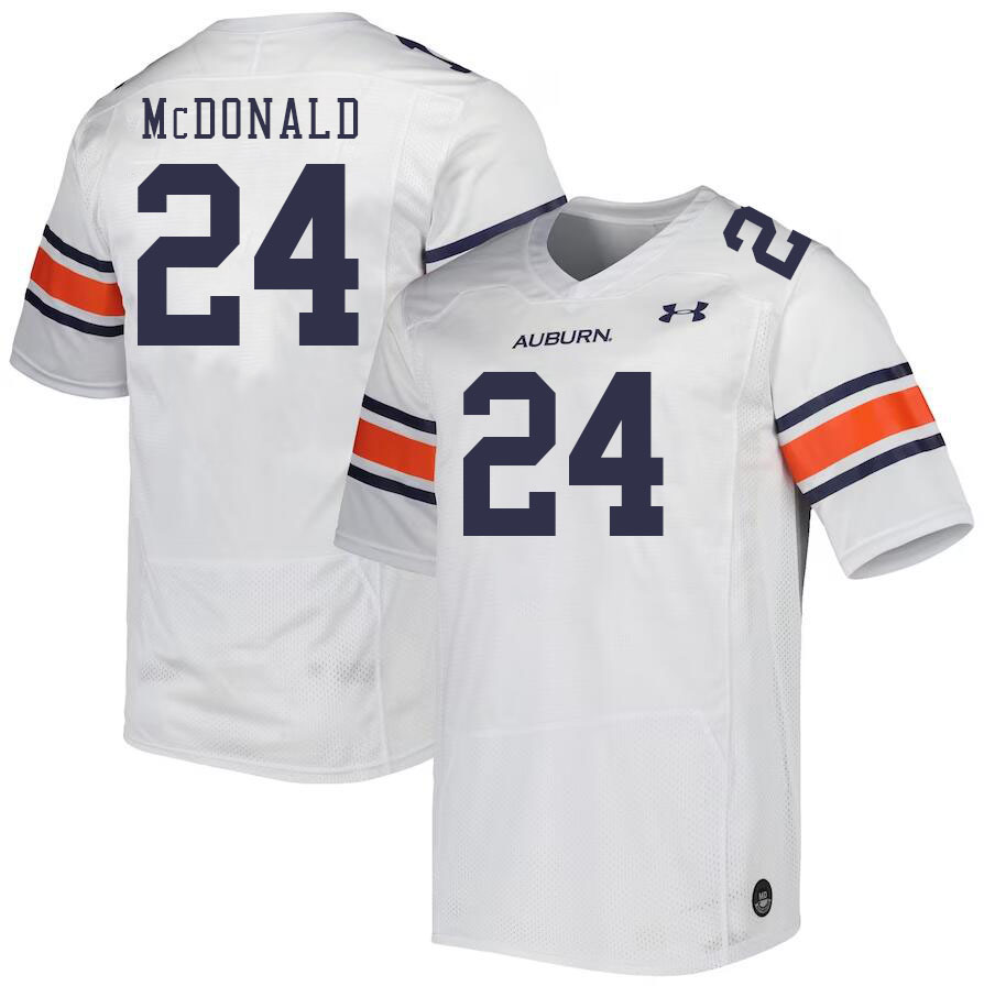 Men #24 Craig McDonald Auburn Tigers College Football Jerseys Stitched-White